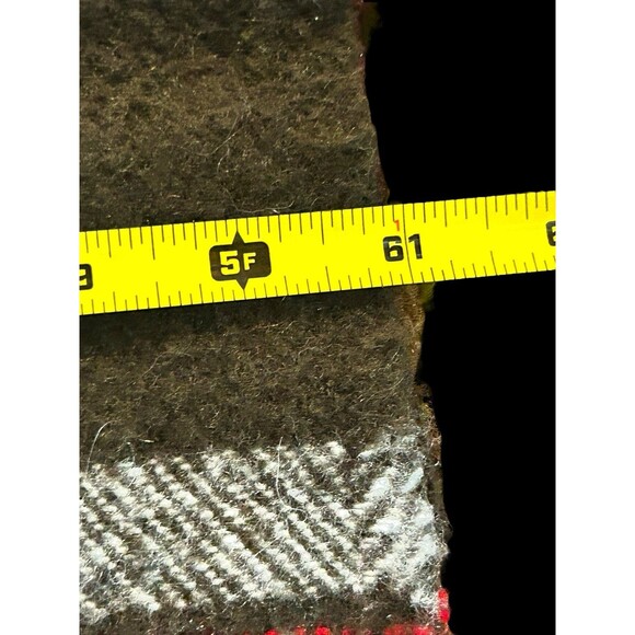 Vintage Faribo Wool Plaid Throw Blanket Fringed Picnic Stadium Blanket - Picture 3 of 5